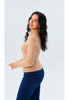 Camiseta Para Mujer Manga Larga Beige Marca L&H Ref. 1F409509