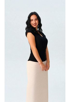 Camiseta Para Mujer Manga Corta Negro Marca L&H Ref. 1F409507