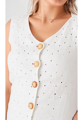 Chaleco Para Mujer Blanco Marca L&H Ref. 1G425002