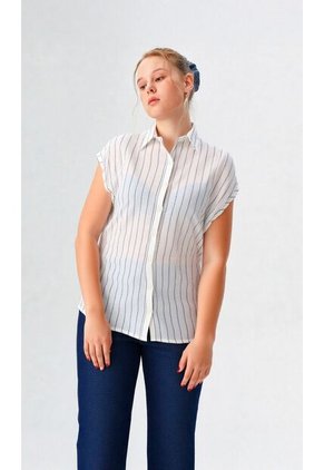 Blusa Para Mujer Manga Corta Blanco Marca L&H Ref. 1F412705