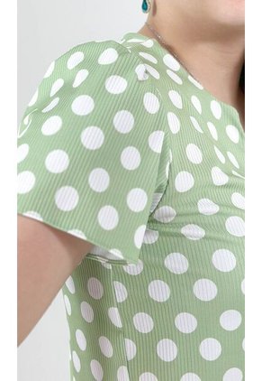 Camiseta Para Mujer Manga Corta Verde Marca L&H Ref. 1F409476