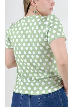 Camiseta Para Mujer Manga Corta Verde Marca L&H Ref. 1F409476