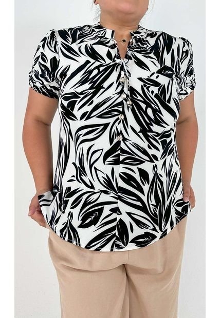 Blusa Para Mujer. Manga Corta Blanco Marca L&H