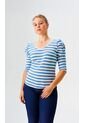 Camiseta Para Mujer Manga 3/4 Azul Marca L&H Ref. 2J409114 de L&H