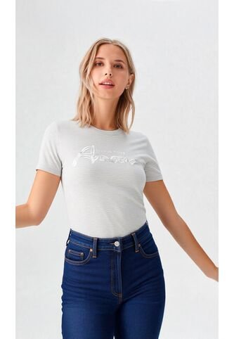 Camiseta Para Mujer Manga Corta Gris Claro Marca L&H Ref. 7S409042 L&H