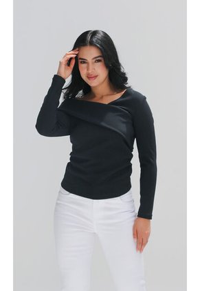 Camiseta Para Mujer Manga Larga Negro Marca L&H Ref. 1F409492
