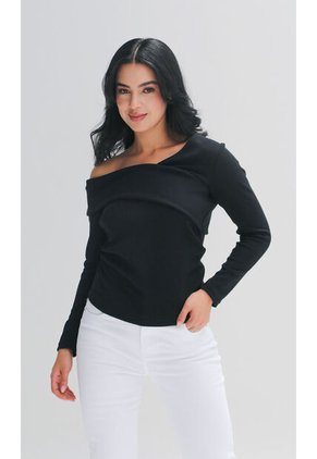 Camiseta Para Mujer Manga Larga Negro Marca L&H Ref. 1F409492