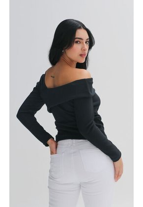 Camiseta Para Mujer Manga Larga Negro Marca L&H Ref. 1F409492