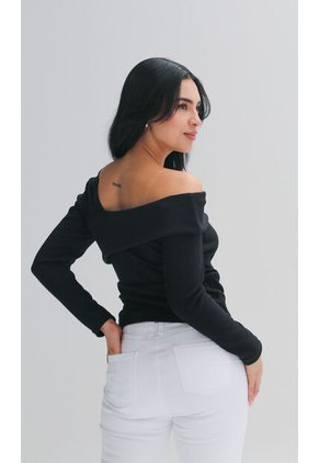 Camiseta Para Mujer Manga Larga Negro Marca L&H Ref. 1F409492