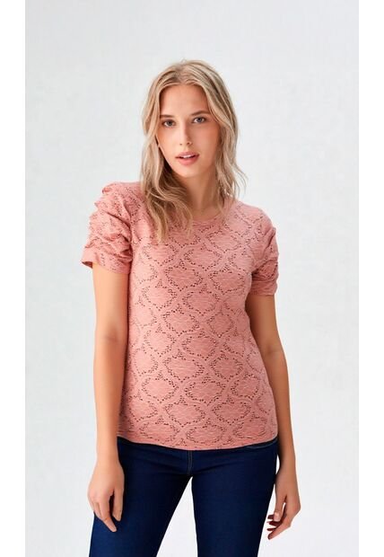 Camiseta Para Mujer Manga Corta Rosado Marca L&H Ref. 8E409031
