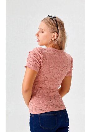 Camiseta Para Mujer Manga Corta Rosado Marca L&H Ref. 8E409031
