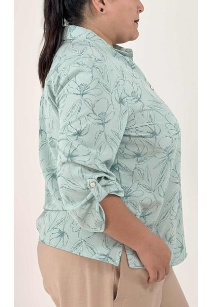 Blusa Para Mujer. Manga 3/4 Verde Marca L&H