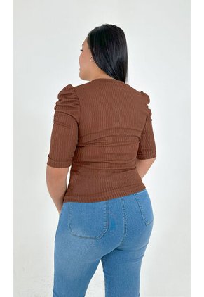 Camiseta Para Mujer Manga Corta Cafe Marca L&H Ref. 1F409491