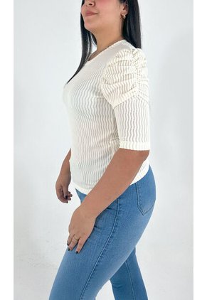 Camiseta Para Mujer Manga Corta Beige Marca L&H Ref. 1F409491