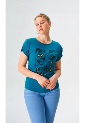 Camiseta Para Mujer Manga Corta Verde Marca L&H Ref. 5G409245