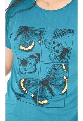 Camiseta Para Mujer Manga Corta Verde Marca L&H Ref. 5G409245