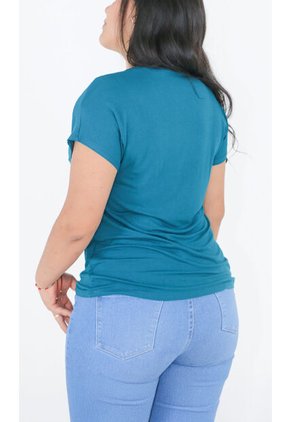 Camiseta Para Mujer Manga Corta Verde Marca L&H Ref. 5G409245