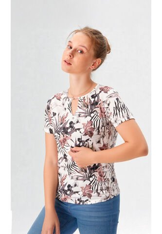 Camiseta Para Mujer Manga Corta Blanco Marca L&H Ref. 2J409106 L&H