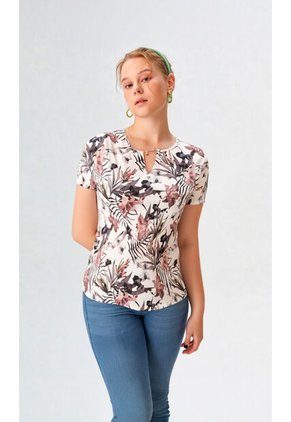 Camiseta Para Mujer Manga Corta Blanco Marca L&H Ref. 2J409106