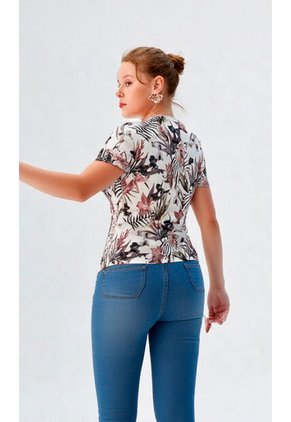 Camiseta Para Mujer Manga Corta Blanco Marca L&H Ref. 2J409106