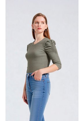 Camiseta Para Mujer Manga Corta Verde Marca L&H Ref. 1F409491