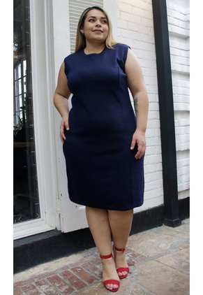 Vestido Para Mujer. Manga Sisa Azul Oscuro Marca L&H