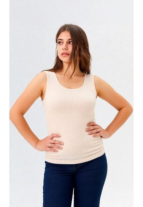 Camiseta Para Mujer Manga Sisa Beige Marca L&H Ref. 1F409484