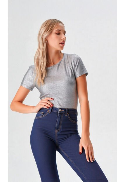 Camiseta Para Mujer Manga Corta Negro Marca L&H Ref. 1F409498