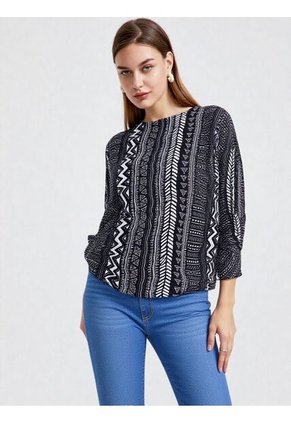 Blusa Para Mujer Manga 3/4 Negro Marca L&H