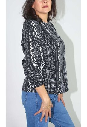 Blusa Para Mujer Manga 3/4 Negro Marca L&H