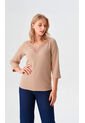 Blusa Para Mujer Manga 3/4 Taupe Marca L&H Ref. 1F412693 de L&H