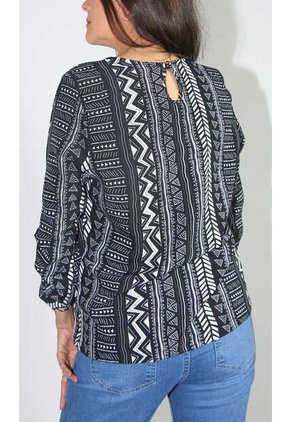 Blusa Para Mujer Manga 3/4 Negro Marca L&H