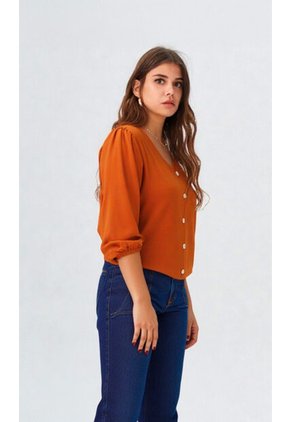 Blusa Para Mujer Manga 3/4 Taupe Marca L&H Ref. 1F412647