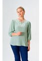 Blusa Para Mujer Manga 3/4 Verde Marca L&H Ref. 1F412694 de L&H