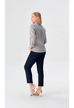 Blusa Para Mujer Manga 3/4 Gris Claro Marca L&H Ref. 1F412702