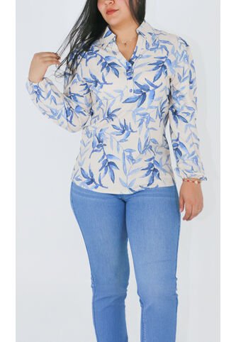 Blusa Para Mujer Manga Larga Azul Marca L&H Ref. 5P412252 L&H