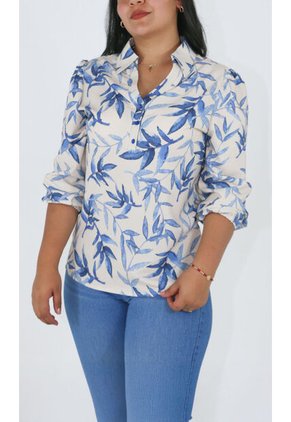 Blusa Para Mujer Manga Larga Azul Marca L&H Ref. 5P412252