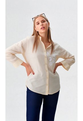 Blusa Para Mujer Manga 3/4 Amarillo Marca L&H Ref. 1F412702