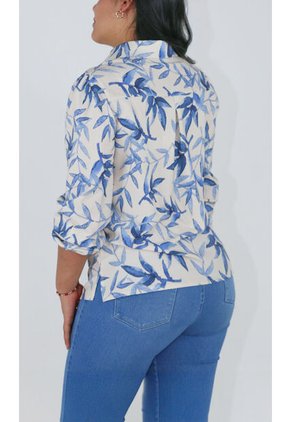 Blusa Para Mujer Manga Larga Azul Marca L&H Ref. 5P412252