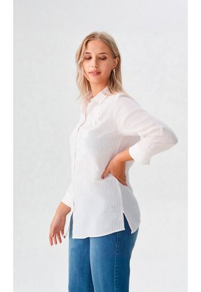 Blusa Para Mujer Manga 3/4 Blanco Marca L&H Ref. 1F412702