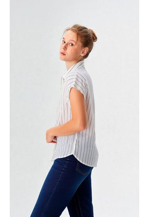 Blusa Para Mujer Manga Corta Blanco Marca L&H Ref. 1F412705