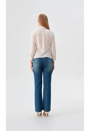 Blusa Para Mujer Manga 3/4 Blanco Marca L&H Ref. 1F412702