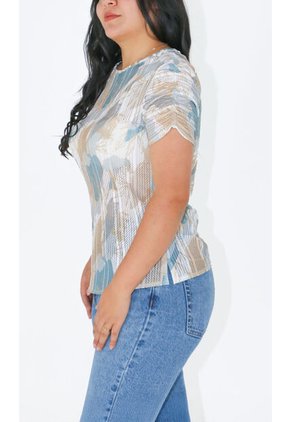 Blusa Para Mujer Manga Corta Verde Marca L&H Ref. 5P412245