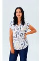 Blusa Para Mujer Manga Corta Azul Marca L&H Ref. 1F412711 de L&H