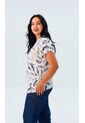 Blusa Para Mujer Manga Corta Azul Marca L&H Ref. 1F412711 de L&H