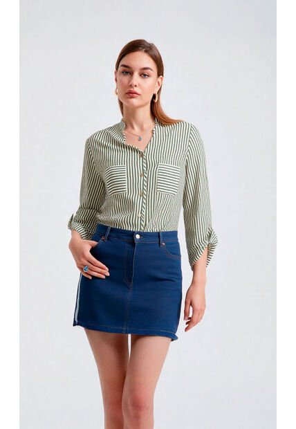 Blusa Para Mujer Manga 3/4 Verde Marca L&H Ref. 5P412242