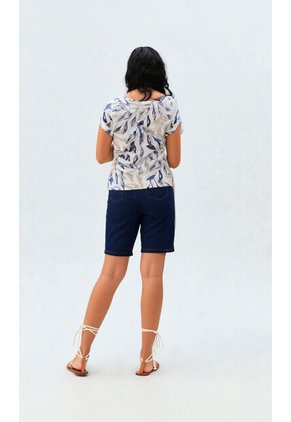 Blusa Para Mujer Manga Corta Azul Marca L&H Ref. 1F412711