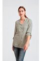 Blusa Para Mujer Manga 3/4 Verde Marca L&H Ref. 5P412242 de L&H