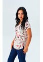Blusa Para Mujer Manga Corta Cafe Marca L&H Ref. 1F412711 de L&H