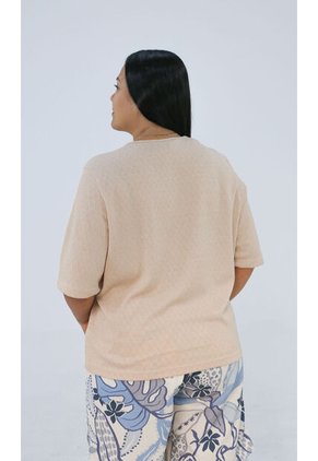 Camiseta Para Mujer. Manga 3/4 Beige Marca L&H Ref. 1F609185